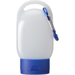 Gel pour les mains de poche avec mousqueton et parfum d'agrumes 30 ml couleur bleu troisième vue frontale