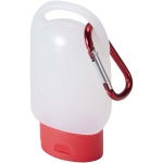 Gel pour les mains de poche avec mousqueton et parfum d'agrumes 30 ml couleur rouge