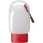 Gel pour les mains de poche avec mousqueton et parfum d'agrumes 30 ml couleur rouge troisième vue frontale