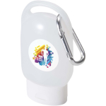 Gel pour les mains de poche avec mousqueton et parfum d'agrumes 30 ml couleur blanc