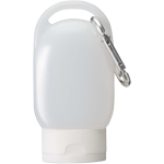 Gel pour les mains de poche avec mousqueton et parfum d'agrumes 30 ml couleur blanc troisième vue frontale