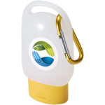 Gel pour les mains de poche avec mousqueton et parfum d'agrumes 30 ml couleur jaune