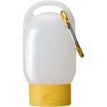 Gel pour les mains de poche avec mousqueton et parfum d'agrumes 30 ml couleur jaune troisième vue frontale