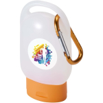 Gel pour les mains de poche avec mousqueton et parfum d'agrumes 30 ml couleur orange