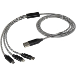 Câble de charge et synchronisation 5-en-1 à plusieurs connecteurs couleur noir deuxième vue