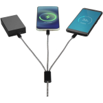 Câble de charge et synchronisation 5-en-1 à plusieurs connecteurs couleur noir troisième vue