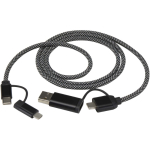 Câble magnétique 5-en-1 jusqu’à 100 cm charge rapide 65 W couleur noir troisième vue