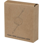 Câble de charge rétractable multi-connecteurs 100 W couleur argenté deuxième vue avec boîte