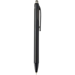 Stylo en plastique recyclé double injection encre bleue couleur noir deuxième vue latérale
