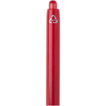 Stylo en plastique recyclé double injection encre bleue couleur rouge vue détail 1