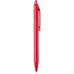 Stylo en plastique recyclé double injection encre bleue couleur rouge deuxième vue latérale