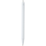 Stylo en plastique recyclé double injection encre bleue couleur blanc deuxième vue arrière