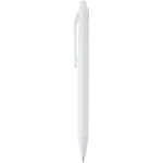 Stylo en plastique recyclé double injection encre bleue couleur blanc vue latérale
