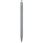 Stylo en plastique recyclé double injection encre bleue couleur gris deuxième vue arrière