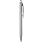 Stylo en plastique recyclé double injection encre bleue couleur gris deuxième vue latérale