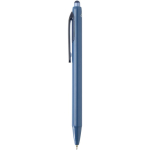 Stylo en plastique recyclé double injection encre bleue couleur bleu marine vue latérale
