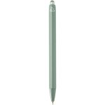 Stylo en plastique recyclé double injection encre bleue couleur vert chiné deuxième vue arrière