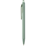 Stylo en plastique recyclé double injection encre bleue couleur vert chiné vue latérale