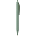Stylo en plastique recyclé double injection encre bleue couleur vert chiné deuxième vue latérale