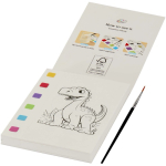 Cahier de coloriage avec palette d’aquarelle et pinceau couleur blanc