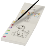 Cahier de coloriage avec palette d’aquarelle et pinceau couleur blanc deuxième vue