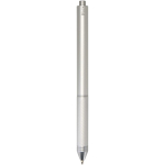 Stylo 4-en-1 en inox avec porte-mine et plusieurs encres couleur argenté deuxième vue arrière