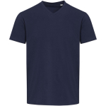 T-shirt unisexe col V manches courtes coton bio 200 g/m² Elevate couleur bleu marine deuxième vue frontale