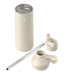 Gourde en inox recyclé avec paille 710 ml Ocean Bottle couleur sable deuxième vue