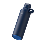 Gourde en inox recyclé avec paille 710 ml Ocean Bottle couleur bleu marine troisième vue