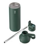 Gourde en inox recyclé avec paille 710 ml Ocean Bottle couleur vert foncé deuxième vue