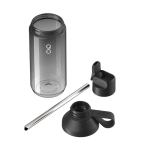 Gourde transparente paille et clapet 710 ml Ocean Bottle couleur noir deuxième vue