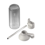 Gourde transparente paille et clapet 710 ml Ocean Bottle couleur gris clair deuxième vue