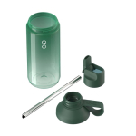 Gourde transparente paille et clapet 710 ml Ocean Bottle couleur vert foncé deuxième vue