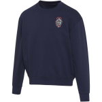 Sweat oversize col rond en coton bio 280 g/m² Elevate couleur bleu marine vue impression sérigraphique