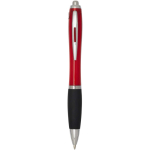Stylo plastique recyclé grip doux encre noire couleur rouge