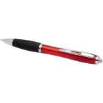 Stylo plastique recyclé grip doux encre noire couleur rouge deuxième vue