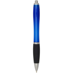 Stylo plastique recyclé grip doux encre noire couleur bleu roi deuxième vue arrière