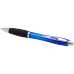 Stylo plastique recyclé grip doux encre noire couleur bleu roi deuxième vue