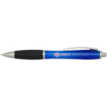 Stylo plastique recyclé grip doux encre noire couleur bleu roi