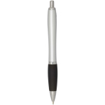 Stylo plastique recyclé à clic grip doux encre noire couleur noir deuxième vue arrière
