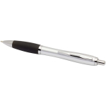 Stylo plastique recyclé à clic grip doux encre noire couleur noir deuxième vue