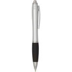 Stylo plastique recyclé à clic grip doux encre noire couleur noir deuxième vue latérale