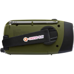 Radio d’urgence avec recharge solaire et dynamo 1 200 mAh couleur vert militaire