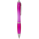 Radio d’urgence portable solaire et dynamo 1 200 mAh couleur rose deuxième vue latérale