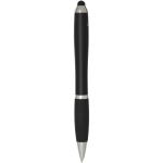 Stylo rotatif avec stylet et grip doux encre bleue couleur noir deuxième vue arrière