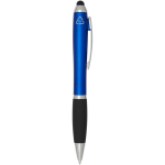 Stylo rotatif avec stylet et grip doux encre noire couleur bleu roi deuxième vue latérale