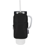 Étui bouteille déperlant avec fermeture zippée et velcro couleur noir troisième vue
