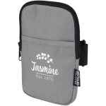 Étui bouteille déperlant avec fermeture zippée et velcro couleur gris vue impression transfert