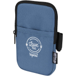 Étui bouteille déperlant avec fermeture zippée et velcro couleur bleu bondi vue impression transfert
