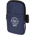Étui bouteille déperlant avec fermeture zippée et velcro couleur bleu marine vue impression transfert